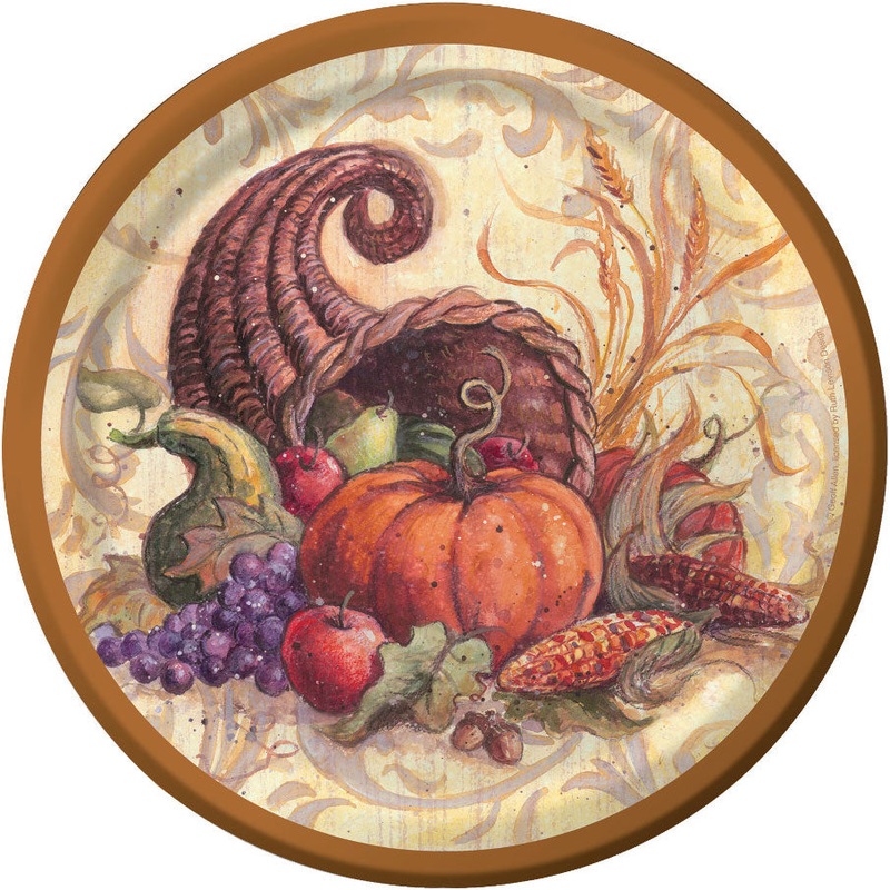 Cornucopia Scroll Dinner Plates (8ct)