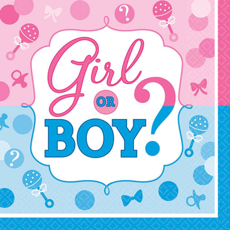 Girl or Boy Beverage Napkins (16 ct)