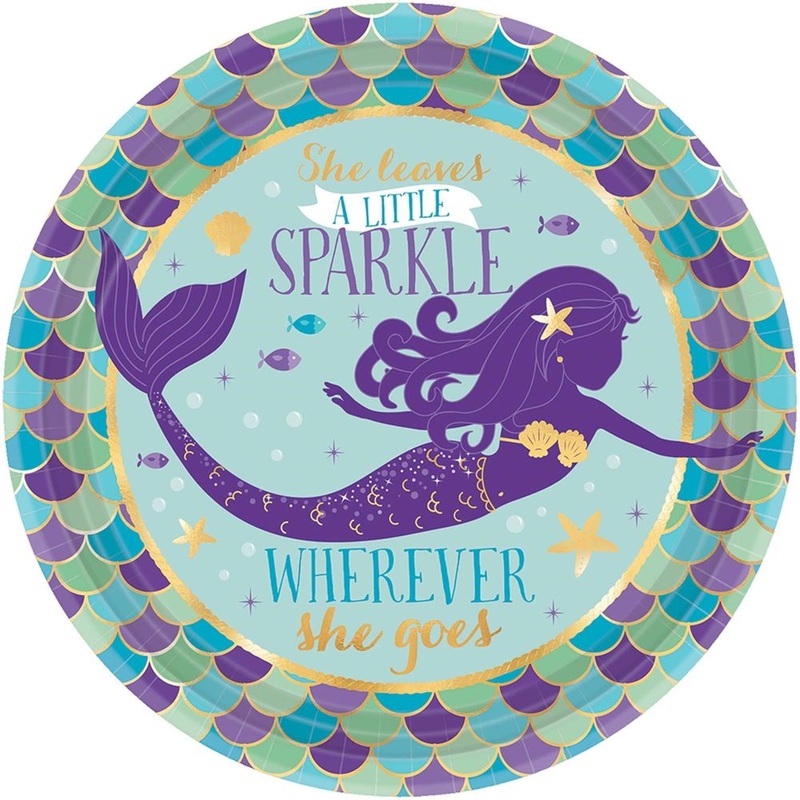 Mermaid Wishes Paper Dessert Plates (8 ct)