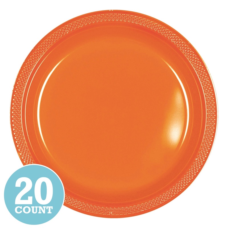 Orange Peel Plastic Banquet Plates (20ct)