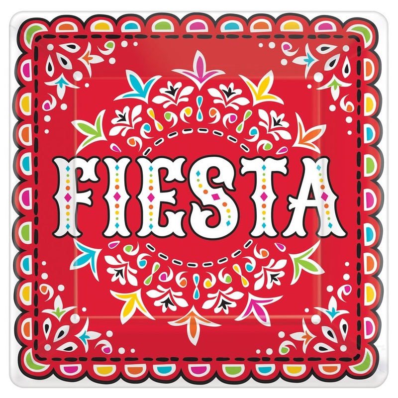 Picado De Papel Fiesta Banquet Plates (18 ct)