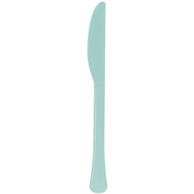 Robins Egg Blue Big Party Pack Box Mid Weight Plastic Knife 100 ct