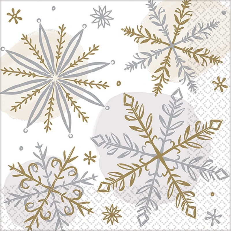 Shining Snow Beverage Napkins (16 ct)