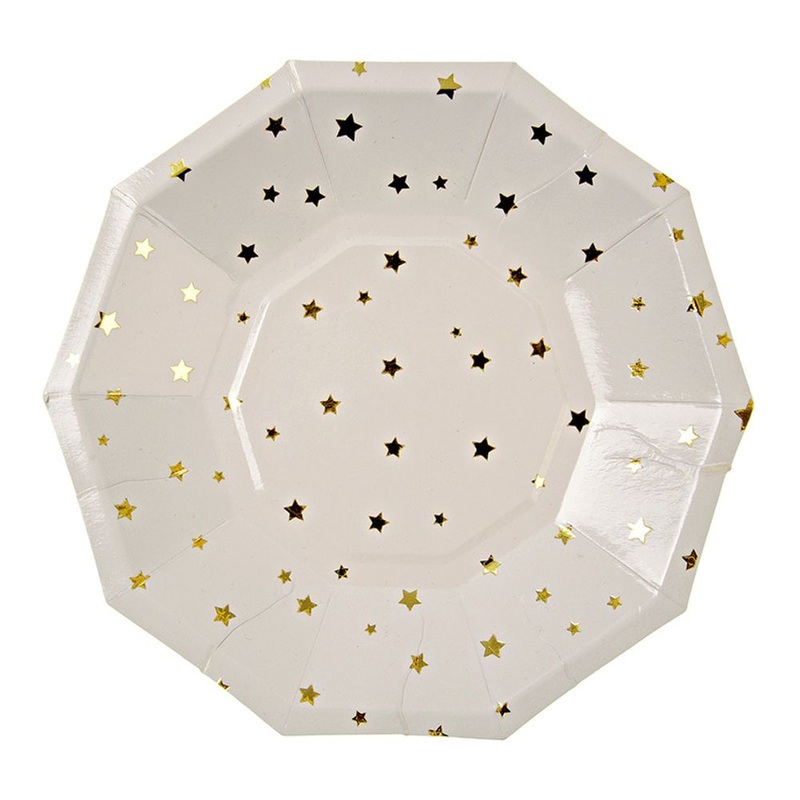 Toot Sweet Gold Stars Dessert Plates (8ct)