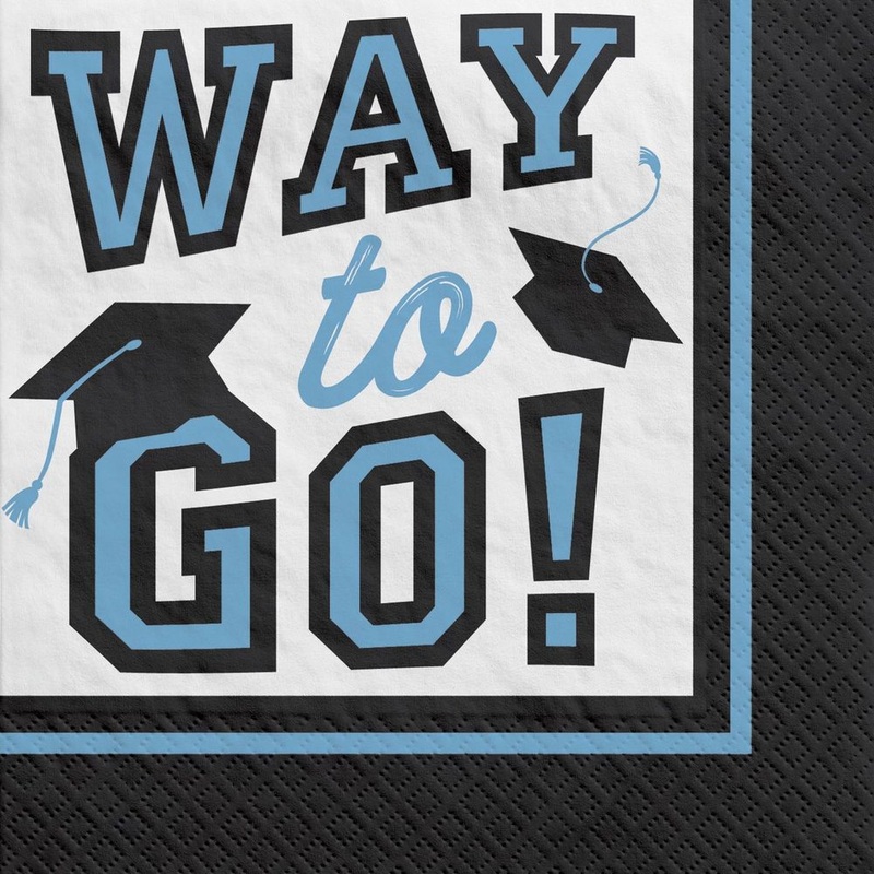 True To Your School Graduation Beverage Napkins Powder Blue (40ct)