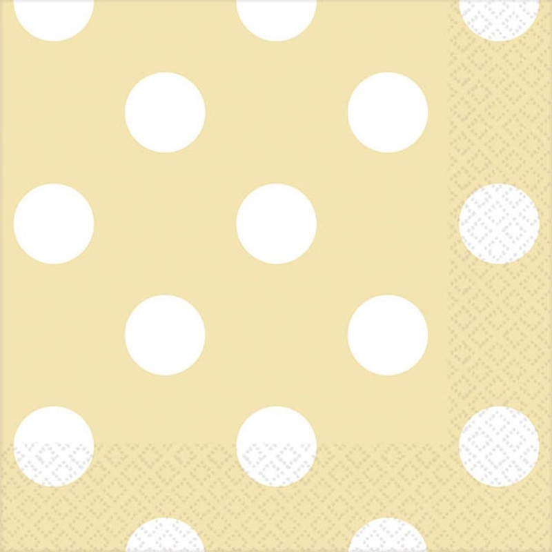 Vanilla Crme Dots Beverage Napkins (16ct)