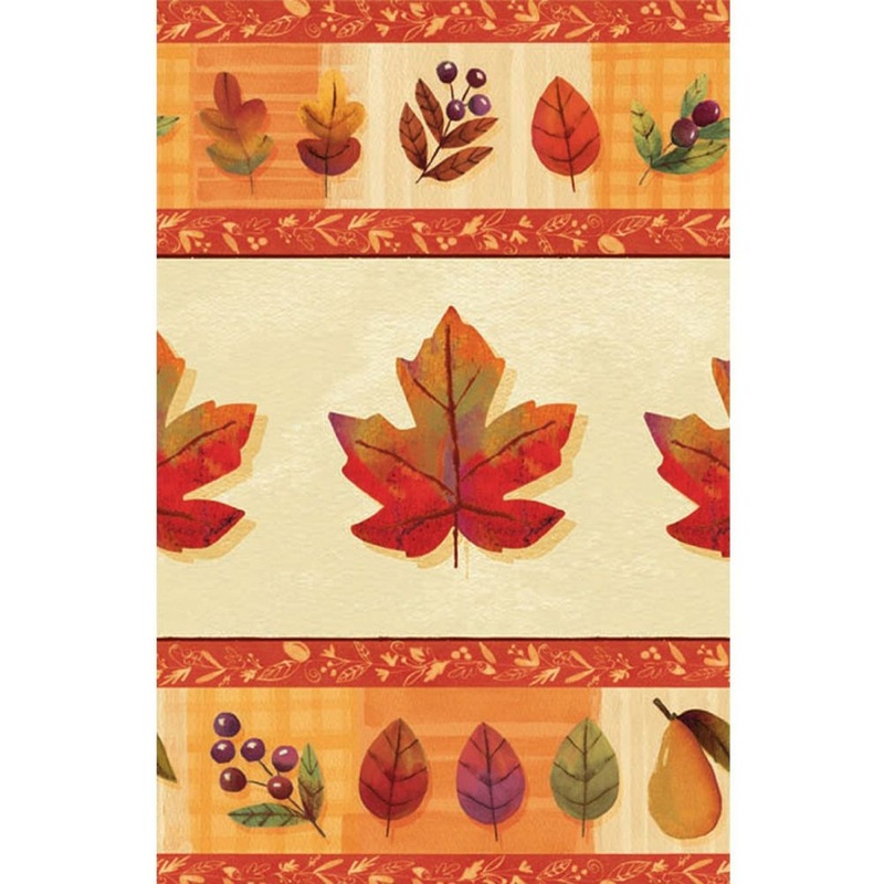 Watercolor Leaves Plastic Table Cover