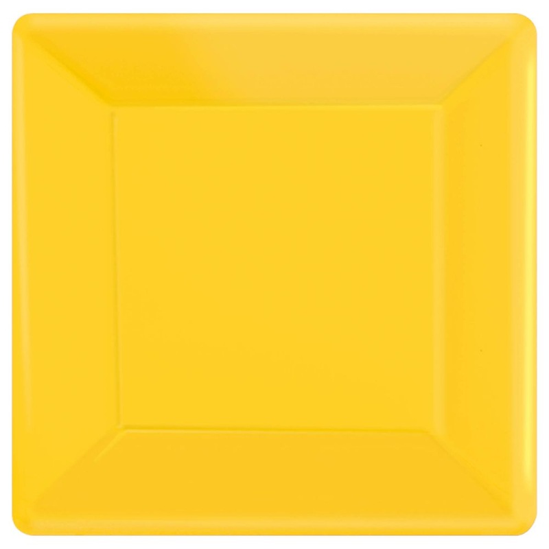 Yellow Sunshine Square Paper Dessert Plates (20ct)