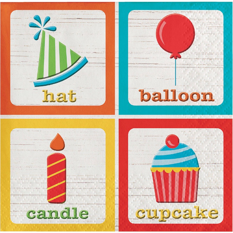 ABC Birthday Beverage Napkins (16 ct)