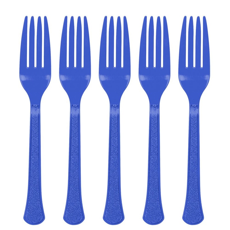 Bright Royal Blue Plastic Fork 20 ct