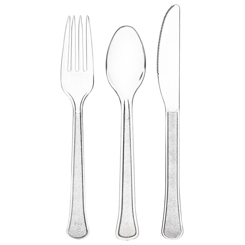 Clear Heavy Weight Premium Assorted Cutlery 24 ct