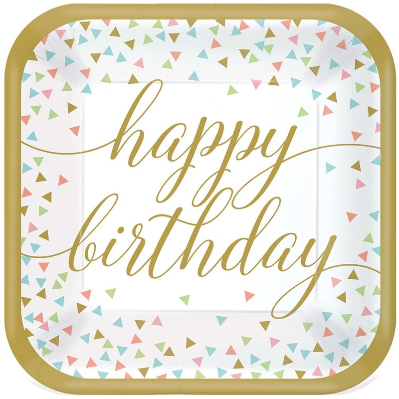 Confetti Fun Paper Dinner Plates , 18ct
