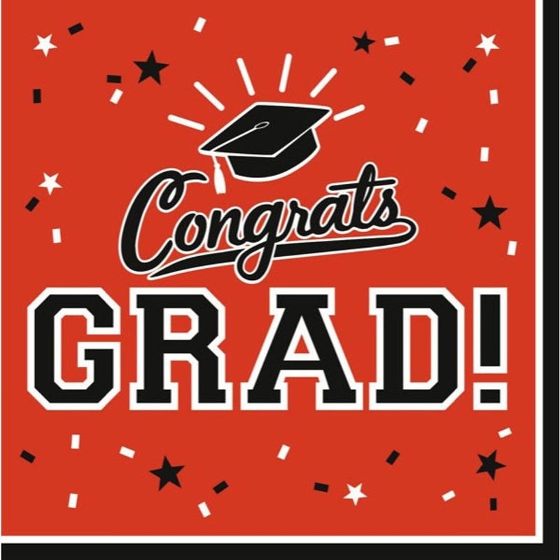 Congrats Grad Orange Peel Luncheon Napkins (36ct)