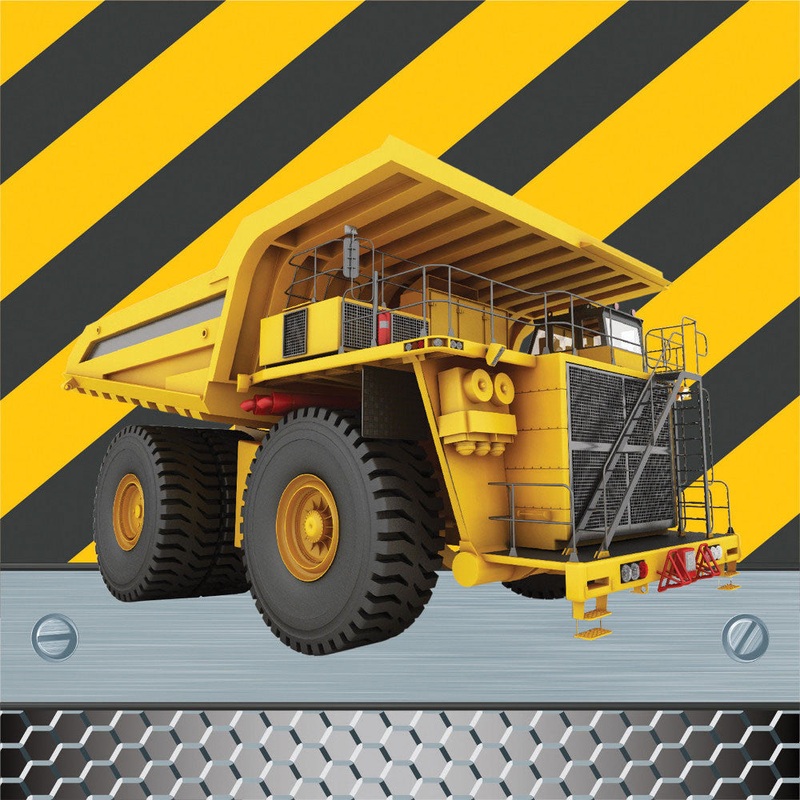 Construction Birthday Zone Beverage Napkins (16ct)