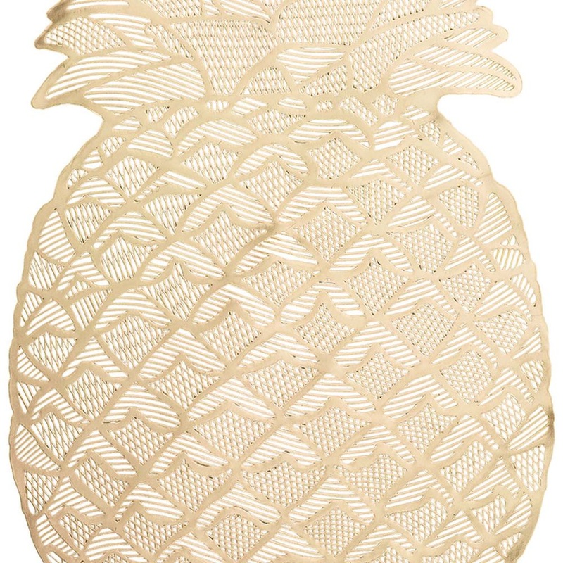 Gold Pineapple Vinyl Placemat