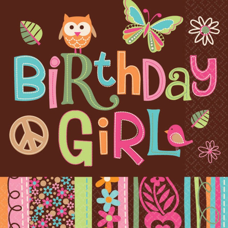 Hippie Chick Birthday Beverage Napkins (16ct)