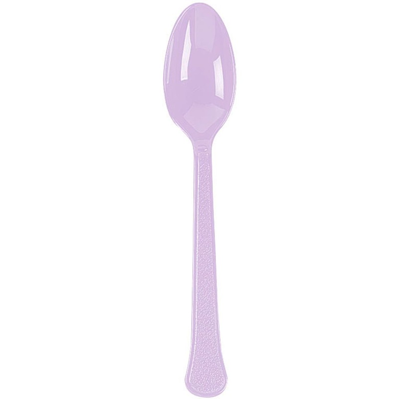 Lavender Big Party Pack Box Mid Weight Plastic Spoon 100 ct