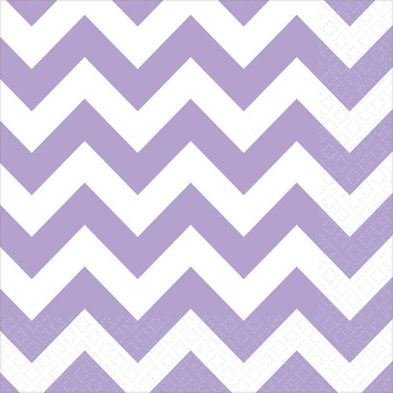 Lavender Chevron Beverage Napkins (16ct)