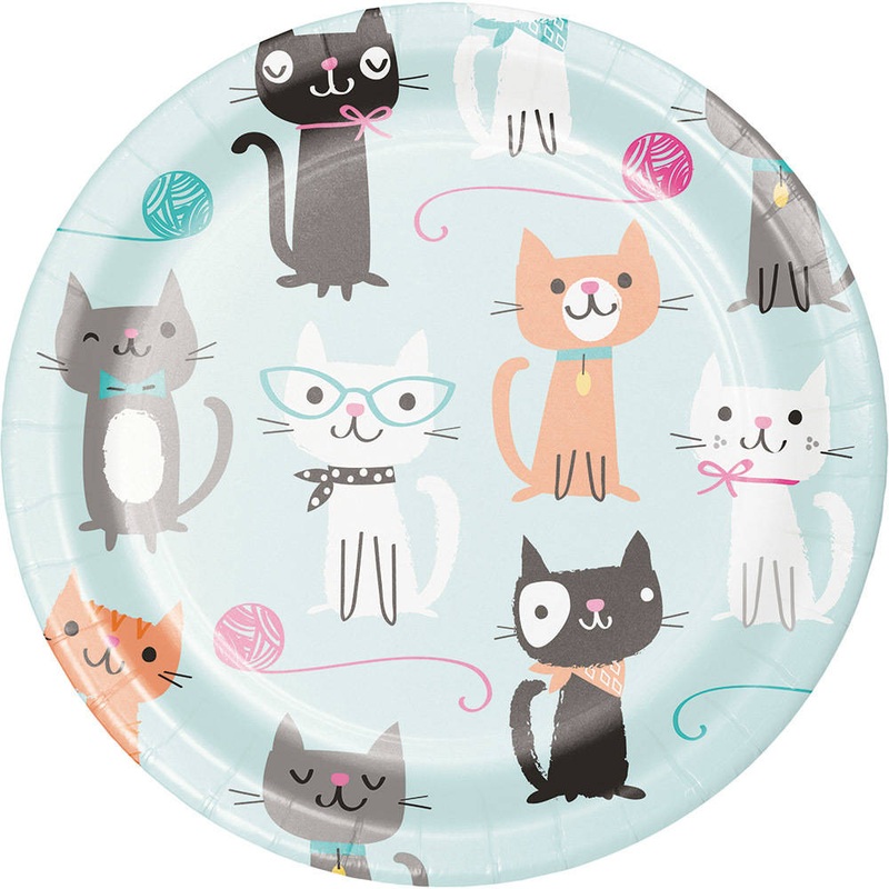 Purr-fect Party Paper Dessert Plates (8 ct)