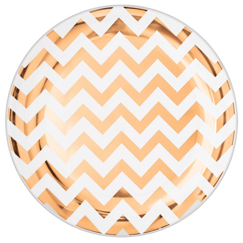 Rose Gold Chevron Banquet Plates (10 ct)