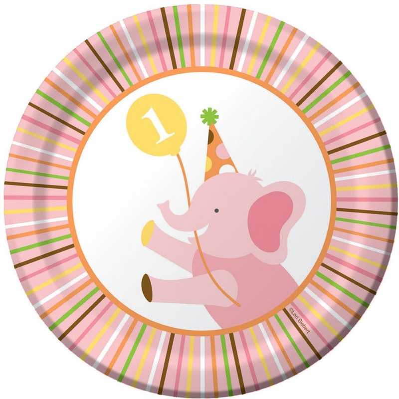 Sweet At One Girl Dessert Plates (8ct)