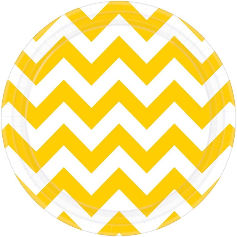 Yellow Sunshine Chevron Dessert Plates (8ct)