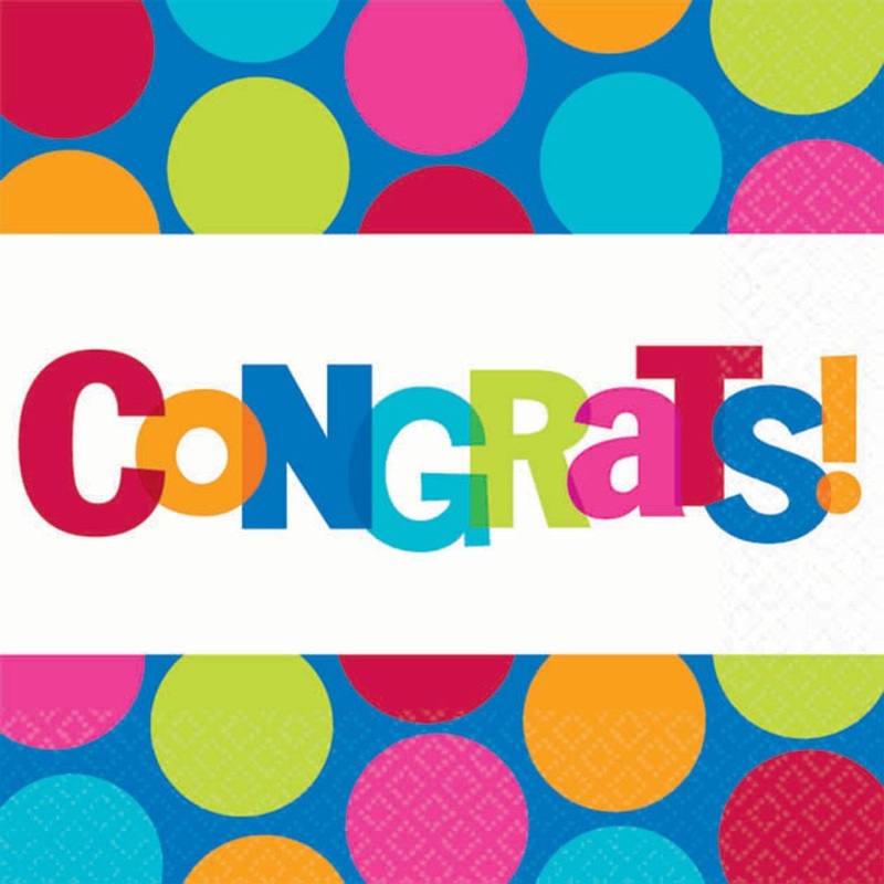 Cabana Dot Congrats Beverage Napkins (16ct)