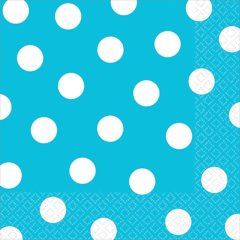 Caribbean Blue Dots Luncheon Napkins (16ct)