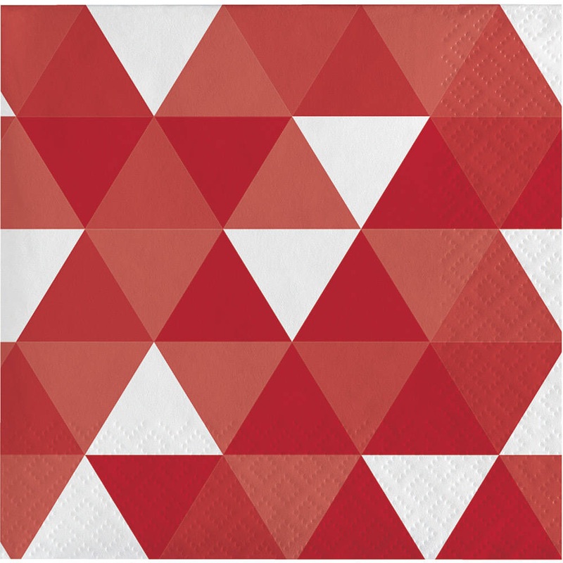 Classic Red Fractal Beverage Napkins (16ct)