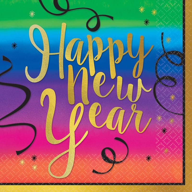 Colorful New Year Luncheon Napkins