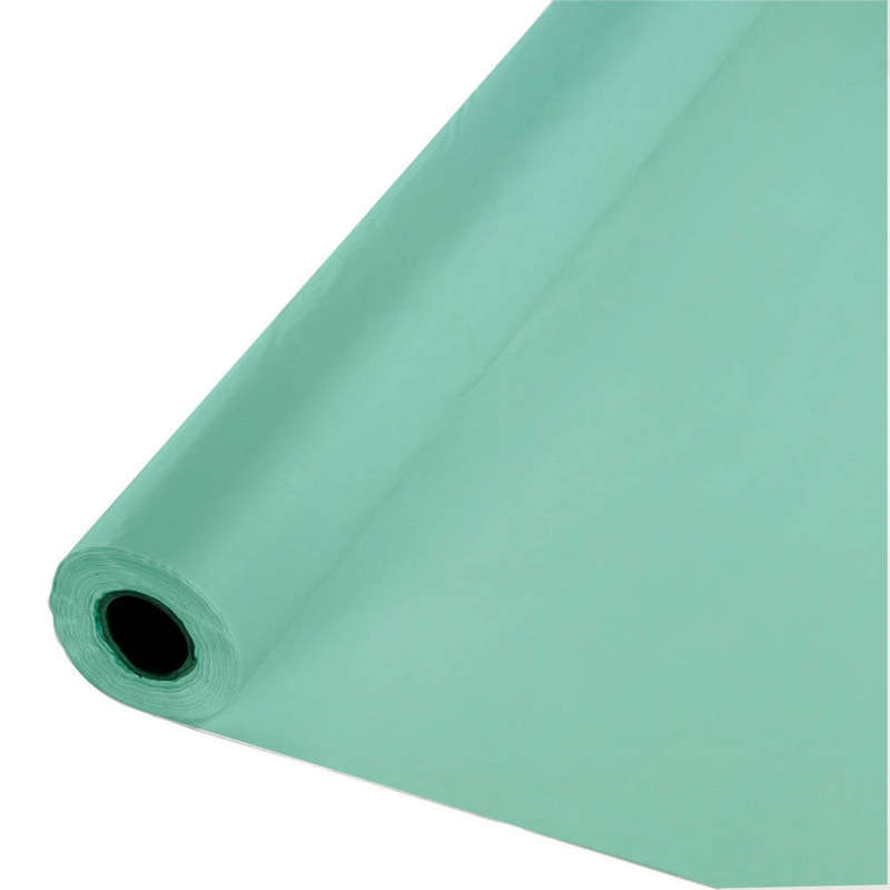 Fresh Mint 100' Plastic Table Cover Roll