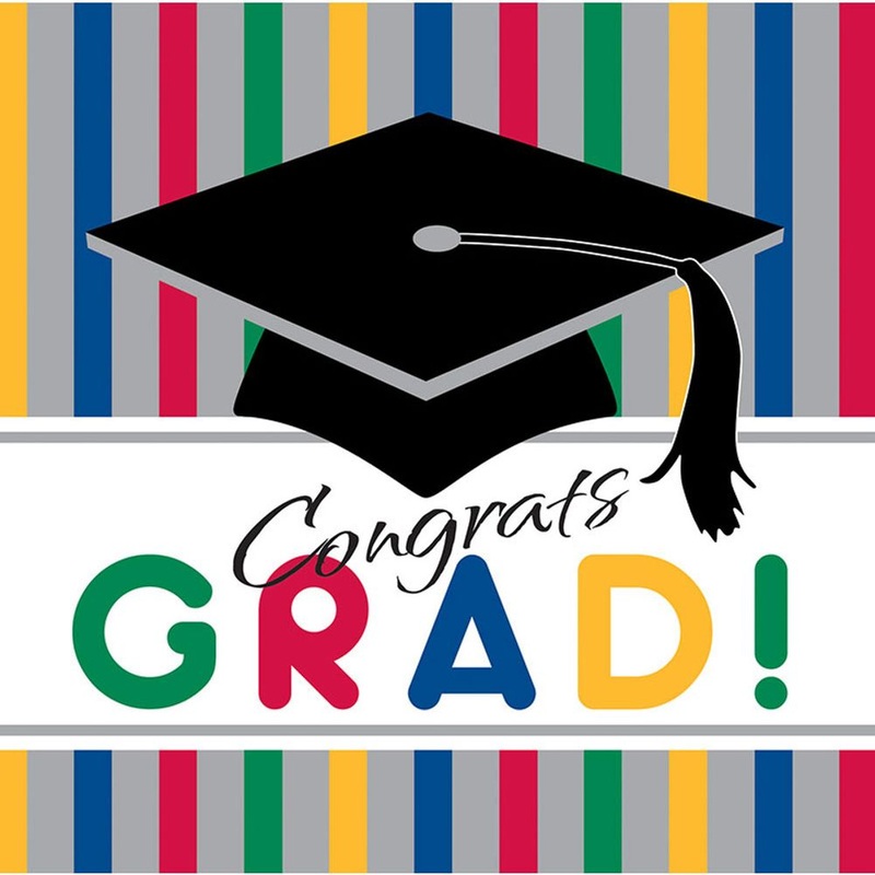 Graduation Stripes Luncheon Napkins (16ct)