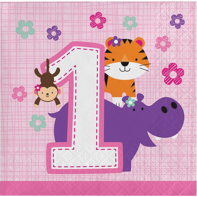 One is Fun Girl Beverage Napkins (16ct)