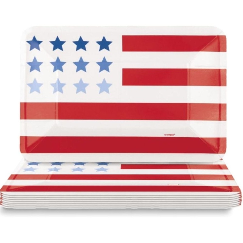 Patriotic USA Rectangular Dinner Plates (8ct)