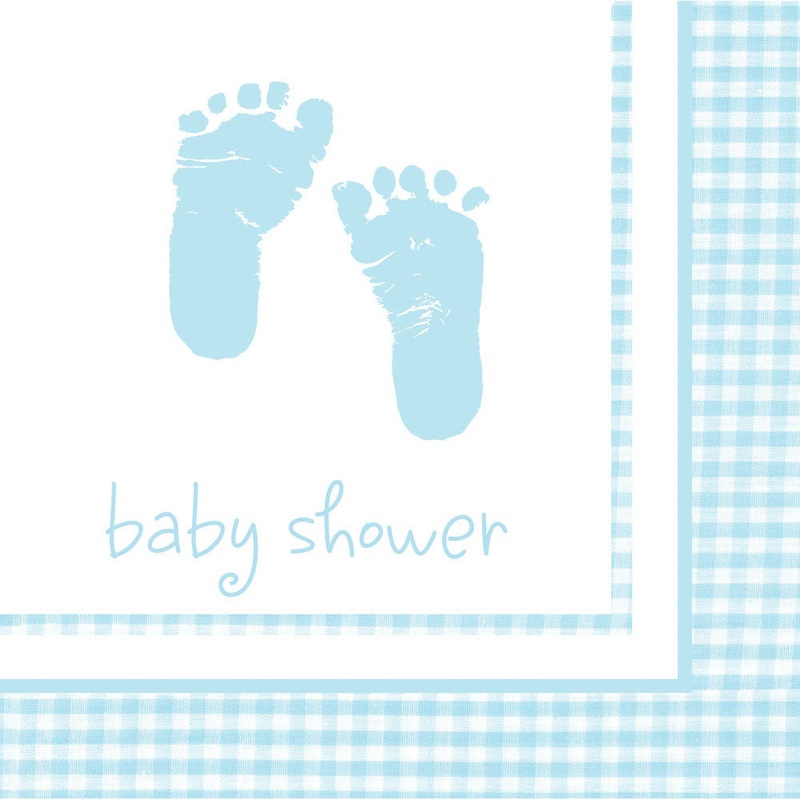 Plaid Baby Boy Beverage Napkins (16ct)