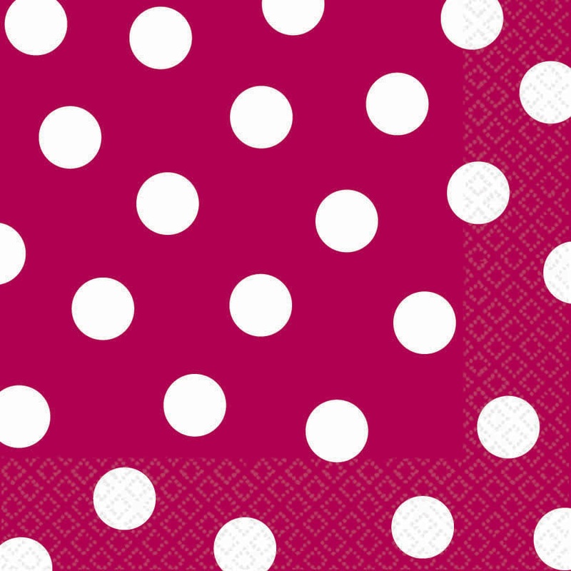 Raspberry Dot Luncheon Napkins (36ct)