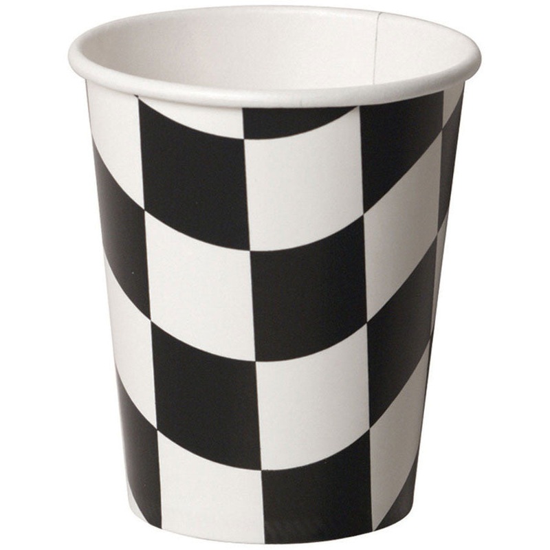 Black and White Check 9oz Cups (8ct)