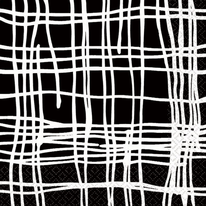 Black Crosshatch Beverage Napkins (16ct)