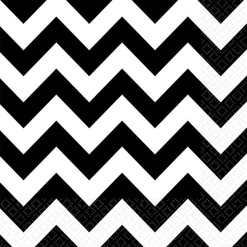 Black & White Chevron Luncheon Napkins (36ct)