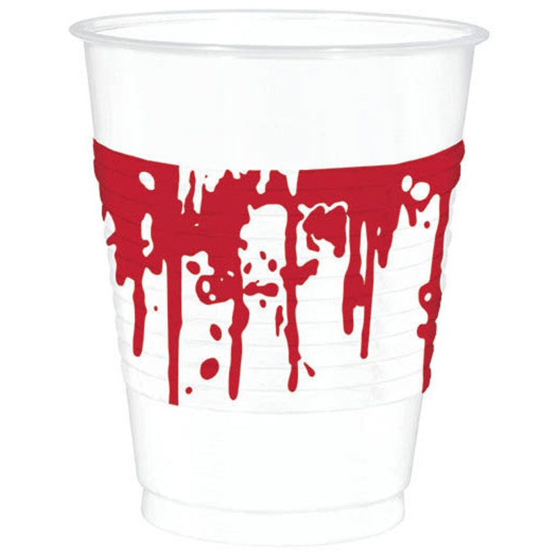 Blood Splattered 16oz Plastic Cups (25ct)