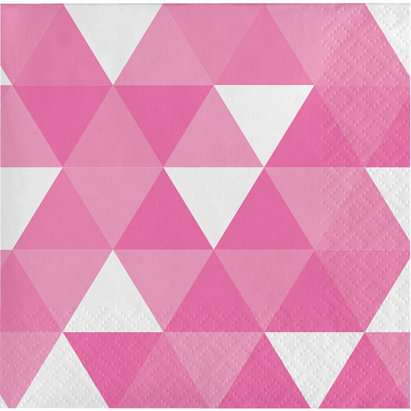 Candy Pink Fractal Beverage Napkins (16ct)