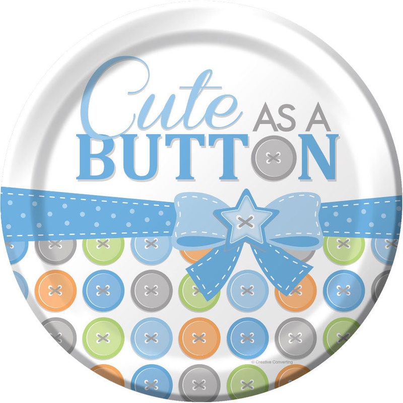 Cute as a Button - Boy Dinner Plates (8ct)