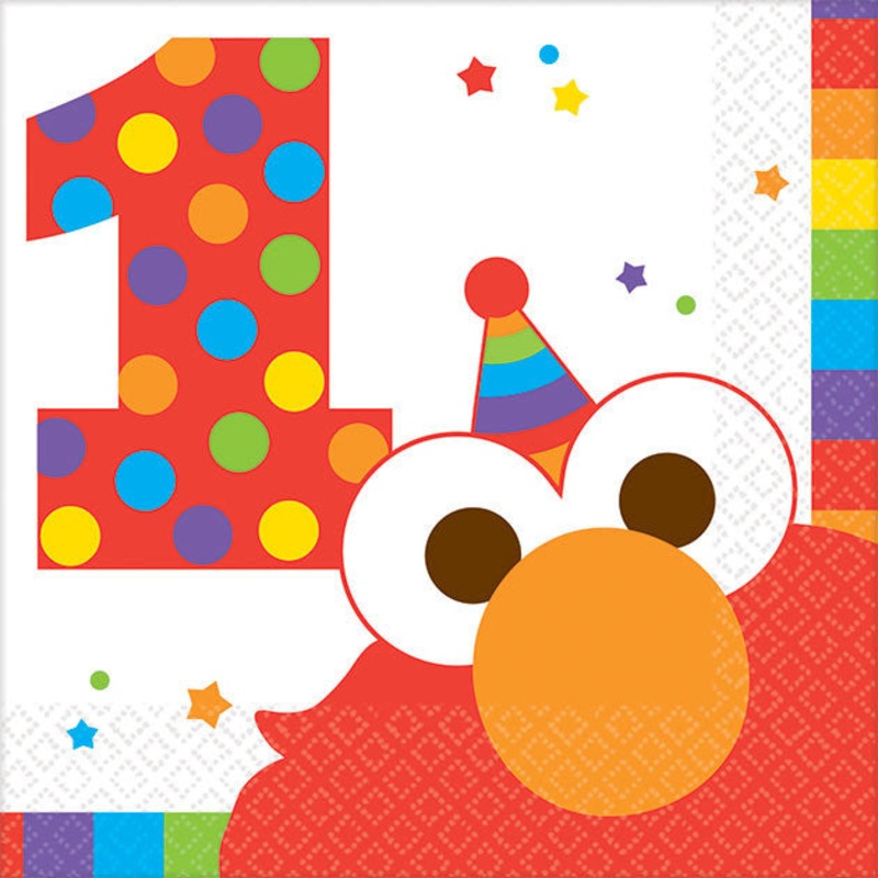 Elmo Turns One Beverage Napkins (16 ct)