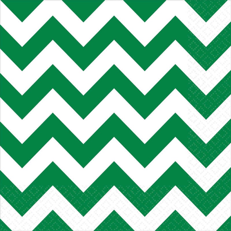 Festive Green Chevron Luncheon Napkins (16ct)