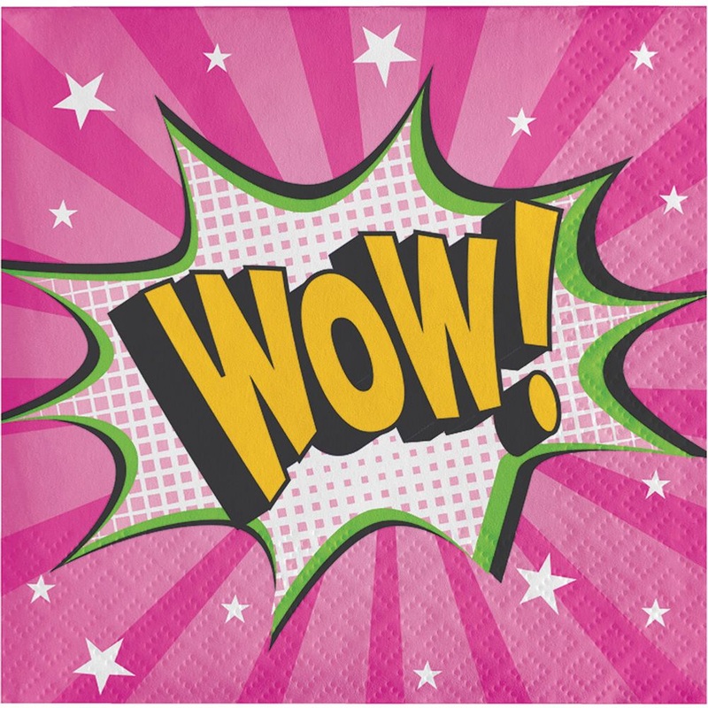 Girl Superhero Beverage Napkins (16 ct)
