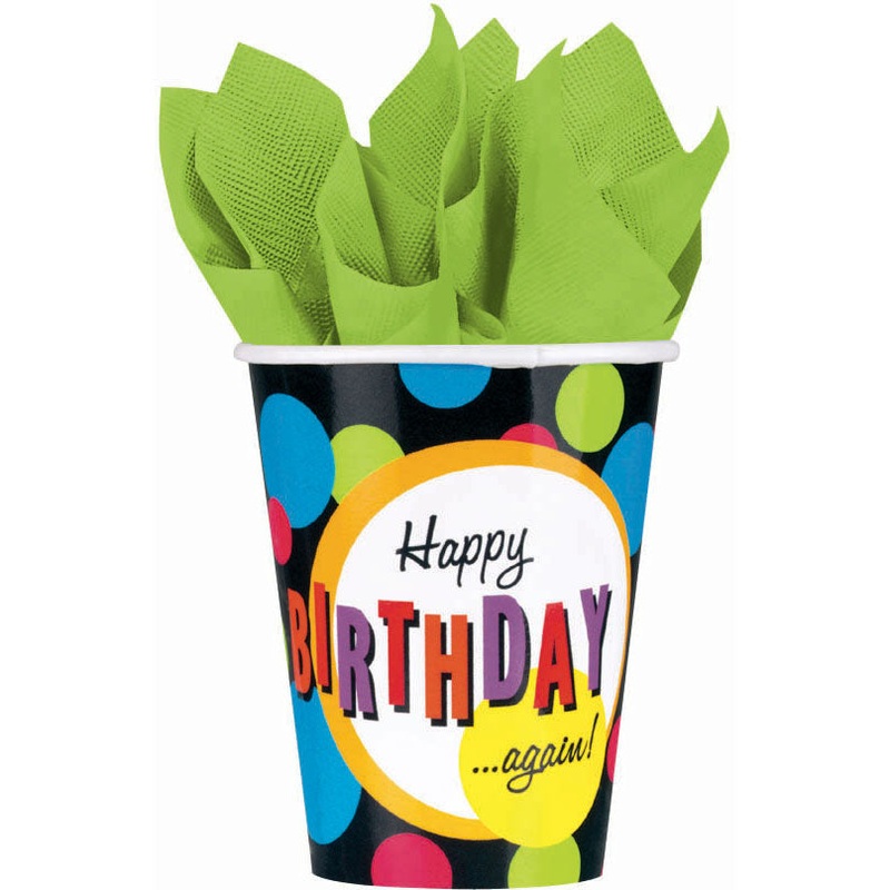 Happy Birthday Again! 9oz Paper Cups (8ct)