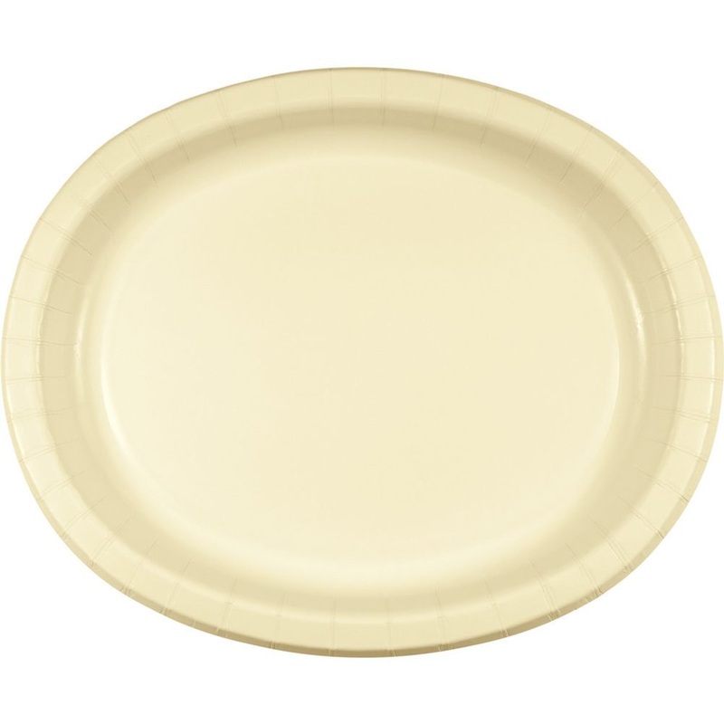 Ivory Oval Banquet Plates (8ct)