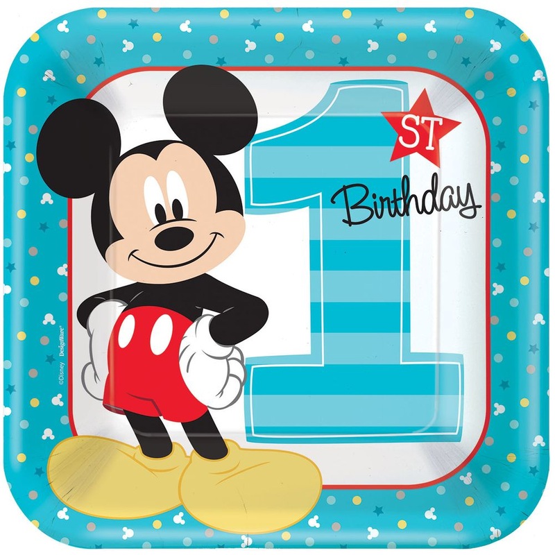 Mickey Fun To Be One Dinner Plates (8 ct)