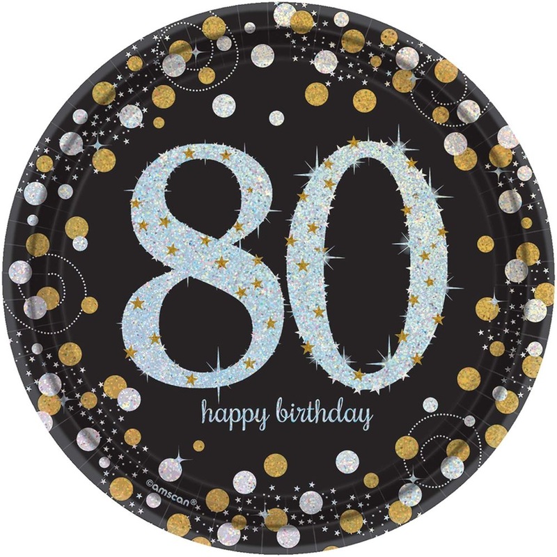 Sparkling Celebration 80 Paper Dessert Plates (8 ct)