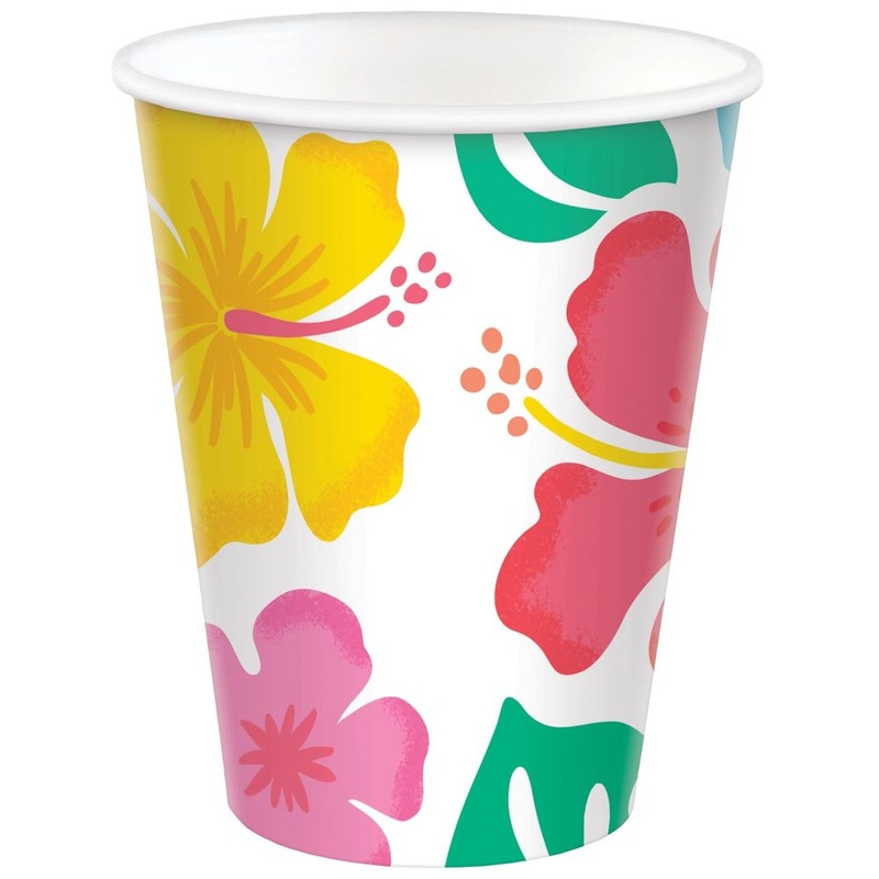 Summer Hibiscus 9oz Cups, 50ct